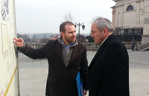 Jaroslaw Fret and Ambassador Ashot Galoyan